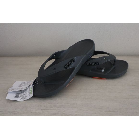 Crocs Unisex Men's Sz 10 Women's 12 Gray Classic All Terrain Flip Flop Sandals - Picture 7 of 8